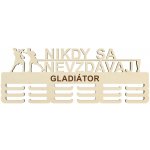 LYMFY Dřevěný držák na medaile nikdy se nevzdávej! s laserováním 55cm přírodní dřevo – Zboží Dáma