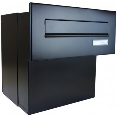 1x poštovní schránka F-042 k zazdění do sloupku + čelní deska se jmenovkou ČD-1 - RAL 9005 MAT. - ČERNÁ – Hledejceny.cz