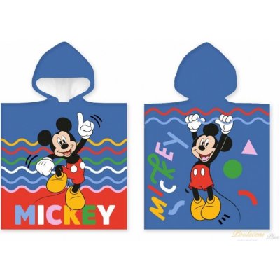 Carbotex Pončo Veselý Mickey Mouse 50 x 110 cm – Zbozi.Blesk.cz