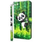 Stand PU kožené peněženkové na mobil Nokia 5.4 - panda na bambusu – Zboží Živě