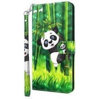 Stand PU kožené peněženkové na mobil Nokia 5.4 - panda na bambusu – Zboží Živě