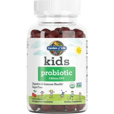 Garden of Life Kids Probiotics 3mld CFU s příchutí třešně 30 gumídků – Hledejceny.cz
