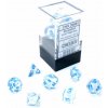 Příslušenství ke společenským hrám Chessex Sada kostek Chessex Borealis Mini-Polyhedral 7-Die Set Icicle/light blue Luminary