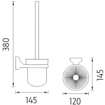 Nimco MONOLIT toaletní WC kartáč MO4094C-26