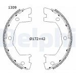 DELPHI Sada brzdových čelistí, parkovací brzda LS2202