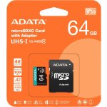 ADATA MicroSDXC 64 GB AUSDX64GUI3V30SA2-RA1 – Zbozi.Blesk.cz