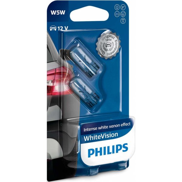 Autožárovka Philips WhiteVision 12961NBVB2 W5W W2,1x9,5d 12V 5W