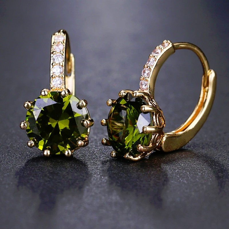Sisi Jewelry náušnice Swarovski Elements Bernadette gold Emerald Zelená 2  E4005 od 250 Kč - Heureka.cz
