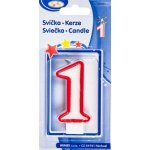Wimex Svíčka číslice 1 červená 7 5cm – Sleviste.cz