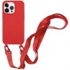 Pouzdro a kryt na mobilní telefon Pouzdro Appleking silikonové s nastavitelným popruhem iPhone 13 Pro Max - červené