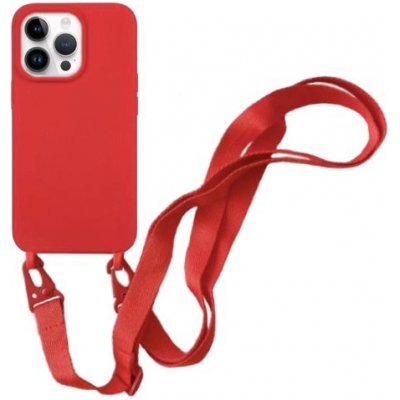 Pouzdro Appleking silikonové s nastavitelným popruhem iPhone 13 Pro Max - červené