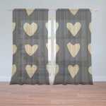 Sablio Záclony Zlatá srdíčka: 2ks 150x250cm – Hledejceny.cz