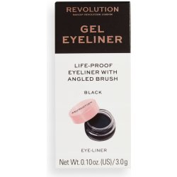 Makeup Revolution London Gel Eyeliner Pot With Brush gelová oční linka se štětečkem Black 3 g