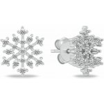 Brilio Silver Blyštivé stříbrné náušnice vločky se zirkony EA1247W – Zboží Dáma