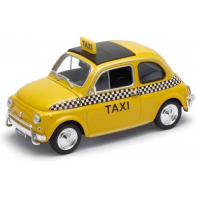 Welly Fiat Nuova 500 Taxi Žlutá 1:24