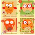 Ubrousek 33x33cm Čtyři sovičky – Zbozi.Blesk.cz