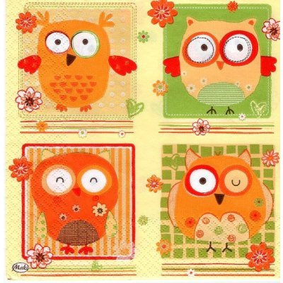 Ubrousek 33x33cm Čtyři sovičky – Zbozi.Blesk.cz