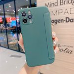 Pouzdro AppleKing peněženkové ze silikonu a PU kůže iPhone 12 Pro - tmavě zelené – Zboží Mobilmania