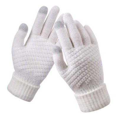Zimní rukavice pletené bílé