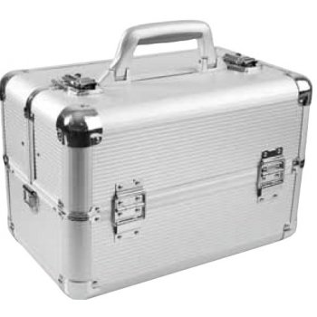 Hairway Kadeřnický kufr s přihrádkami stříbrný 28562