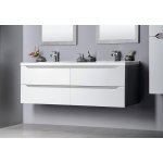 SAPHO WAVE dvojumyvadlová skříňka 149,7x50x47,8cm, bílá/dub stříbrný – Zboží Dáma