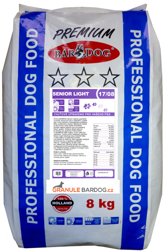 Bardog premium Senior Light 17/08 8 kg