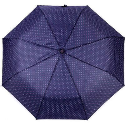 Dámský skládací vystřelovací deštník s puntíky 2 modrá tmavá