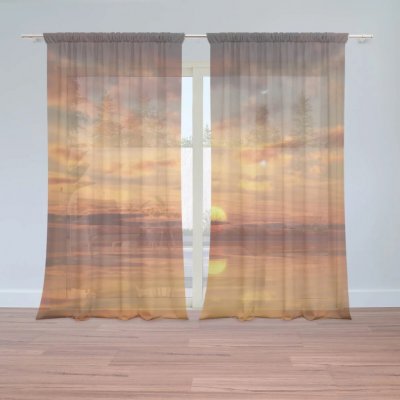 Sablio Záclony Oranžové slunce: 2ks 150x250cm – Hledejceny.cz