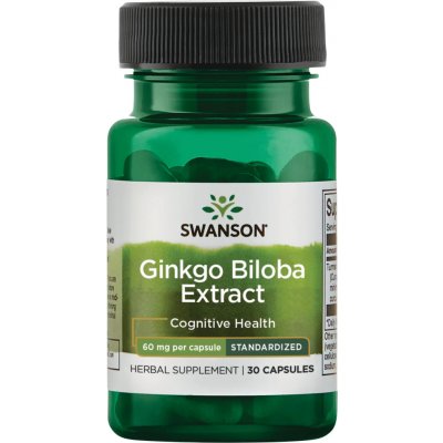 Swanson Ginkgo Biloba Extract, 60 mg, 30 rostlinných kapslí – Hledejceny.cz