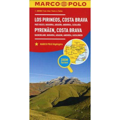 MARCO POLO Karte Spanien Pyrenäen Costa Brava 1:300 000