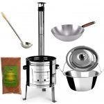 Green home Nerezový kotlík 10 L (0,8 mm), Green hom nerezová kotlina 31 INOX, Čina Wok 32 cm + sladkokyselá směs - koření na čínu 50 g, Nerezová naběračka 250 ml – Zboží Dáma