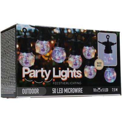 Koopman Párty osvětlení, řetěz 10 LED žárovek, měnící barvy, délka 7,5 m – Hledejceny.cz