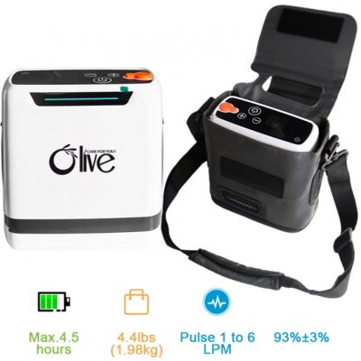 OLIVE Electronic Technology CO, Ltd. Přenosný koncentrátor kyslíku OLIVE POC5 (technicky srovnatelný s KINGONem) – Sleviste.cz