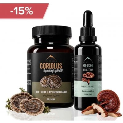 Hrotlife Imunita Starterpack Reishi tinktura 50 ml + Coriolus 90 kapslí – Hledejceny.cz