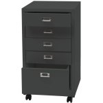 Mendler na kolečkách HWC-L49 ocelová 75x40x41cm 5 zásuvek tmavě šedá – Zboží Dáma