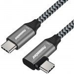 Premiumcord ku31cu1 USB-C zahnutý USB 3.2 GEN 2, 3A, 60W, 20Gbit/s, 1m