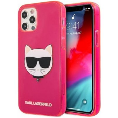Karl Lagerfeld iPhone 12 Pro Max Glitter Choupette Fluo růžové
