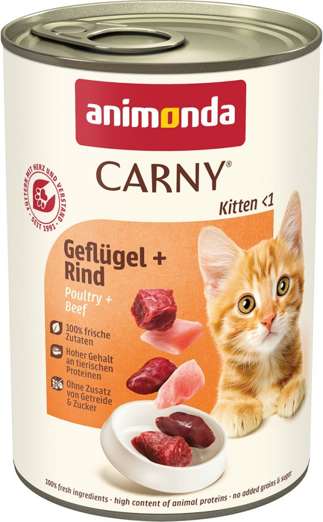 Carny Kitten hovězí a drůběží 24 x 400 g