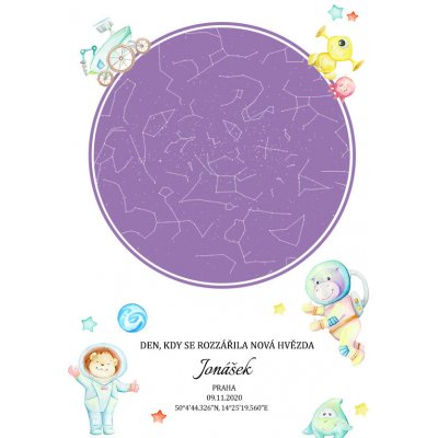 Dětská hvězdná mapa narození