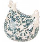 Clayre & Eef Béžová keramická slepička se zelenými květy Tien French 12*11*13 cm – Hledejceny.cz