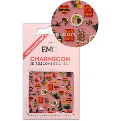 E.Mi Charmicon 3D Silicone Stickers Spain 2 samolepka – Zboží Mobilmania