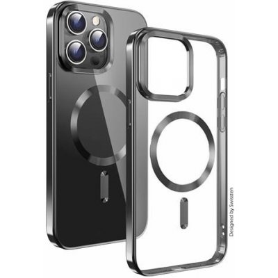 Pouzdro Swissten Clear Jelly MagStick Metallic PRO iPhone 15 ultra černé;