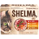 Shelma Cat kuřecí hovězí kachní krůtí 12 x 85 g – Sleviste.cz