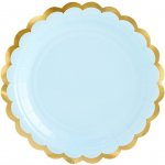 PartyDeco TALÍŘE modrý zlatý okraj 18cm – Zboží Dáma