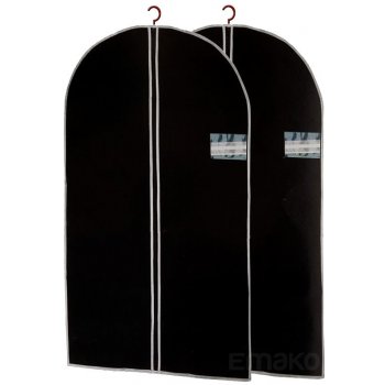 Černý obal na oblečení, 2 kusy, 150x60 cm Emako