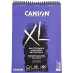 Canson Skicák XL Mix Media na mokré techniky s kroužkovou vazbou 300g m2 30 listů A3 – Sleviste.cz