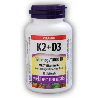 Webbewr Naturals Vitamin K2 + D3 30 tobolek – Zbozi.Blesk.cz