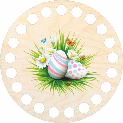 Chráněná dílna Dřevěný svět Podtácek 10 cm, velikonoční 1 – Sleviste.cz