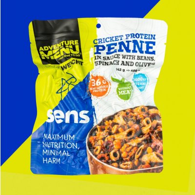 Adventure Menu Cvrččí proteinové penne v omáčce s fazolemi 400 g – Zbozi.Blesk.cz