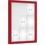 PROCITY Venkovní vitrína model 1000 9 x A4, plexi, červená – Zboží Živě
